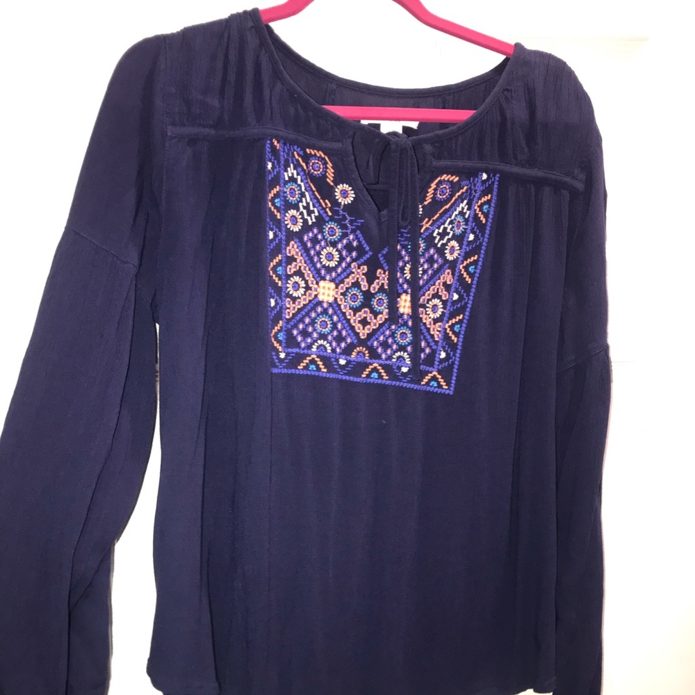 🔥 Navy blue boho top